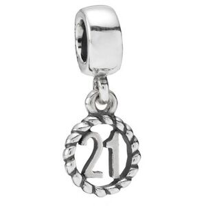 Authentic Retired Pandora ‘21’ Milestone Dangle Charm S925